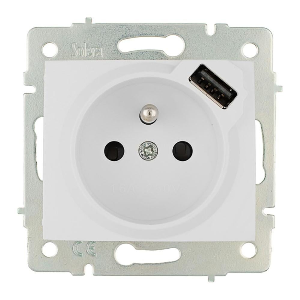 Base A Innesto Solera Erp60fusbu USB Francese Europeo Bipolare 250 V 16 A Incassato 86860786