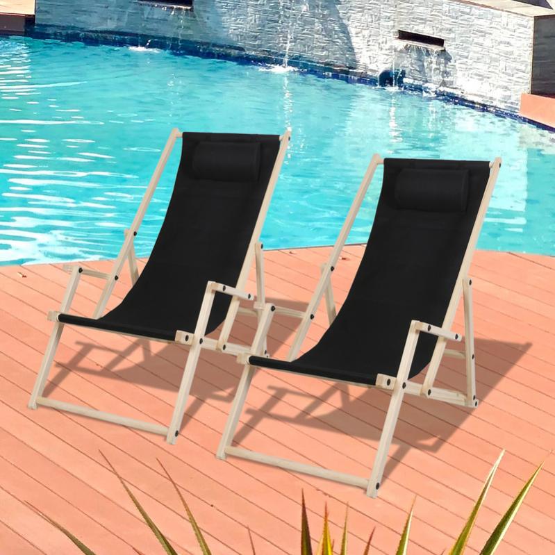 Chaise longue Chair Chaise longue pliante bois avec accoudoirs Chaise
