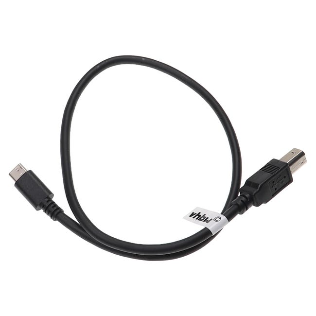 Vhbw Câble USB C vers USB B pour imprimante, scanner - Adaptateur 0,5 m,  noir