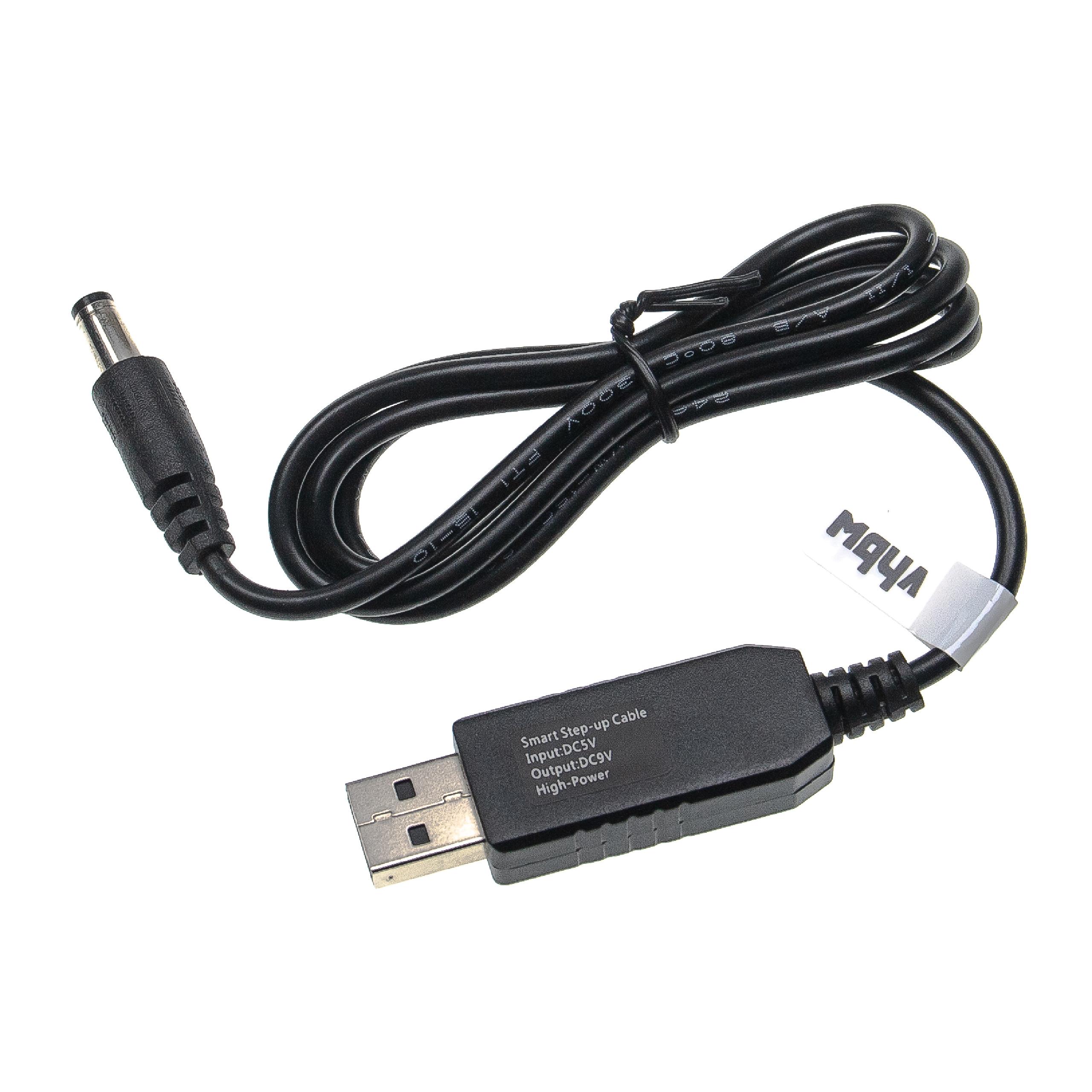 Vhbw Câble de charge USB vers fiche DC creuse 5,5 x 2,5 mm - 5 V / 3 A vers  9 V / 1 A pour routeur, disque dur externe, enceinte Bluetooth, etc.