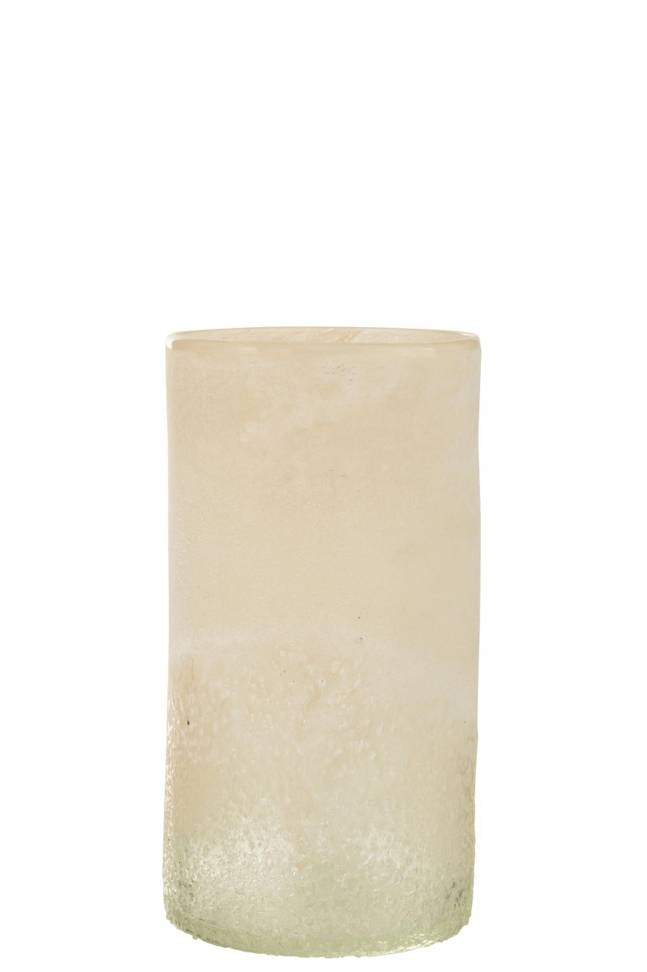 Vase cylindre verre beige 14,5x14,5x29,5cm Leroy Merlin