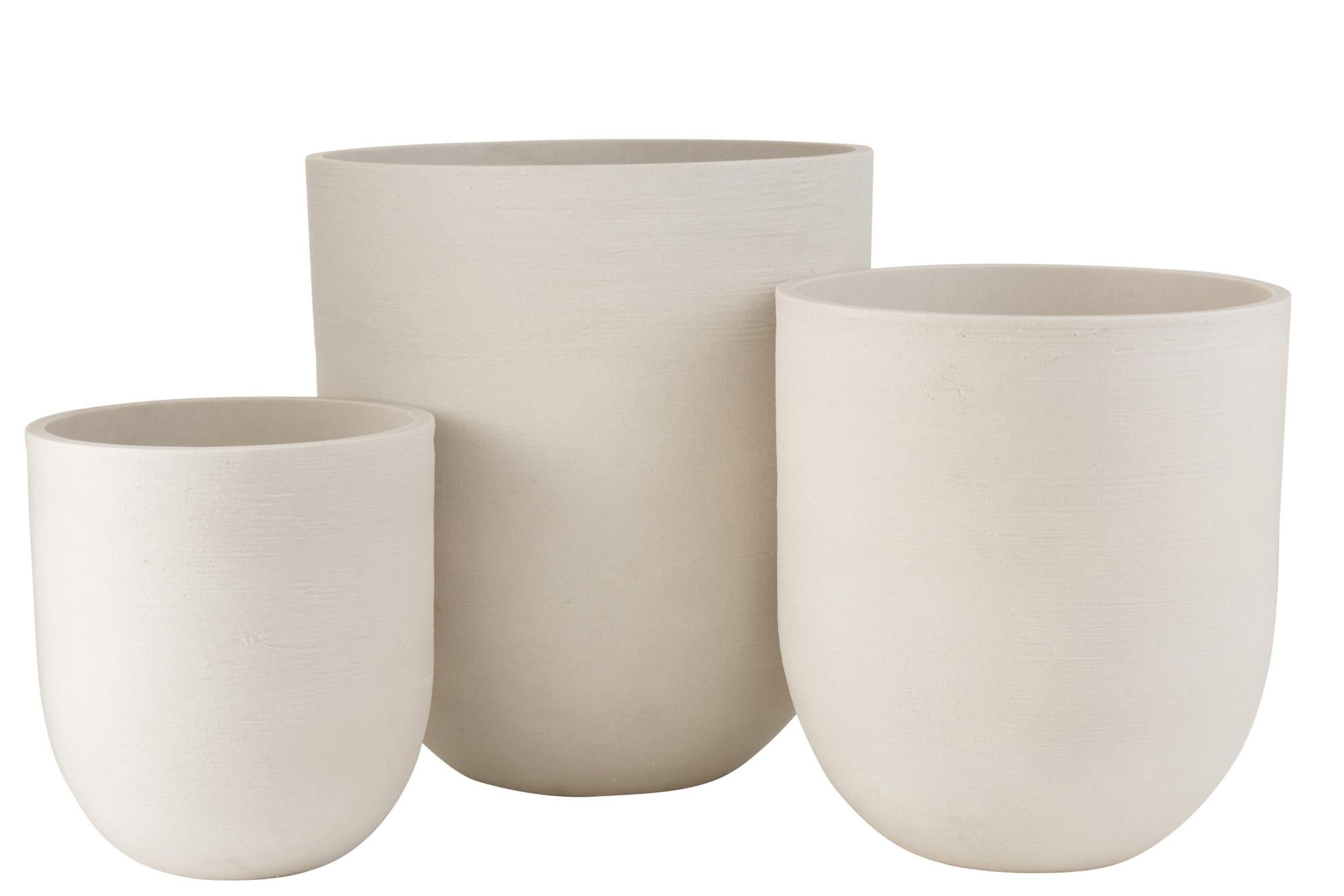 Set 3 vases ronds céramique haut blanc Leroy Merlin