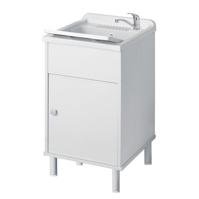 Mueble y lavadero de PVC color blanco 50x45 cm mod. | Leroy Merlin