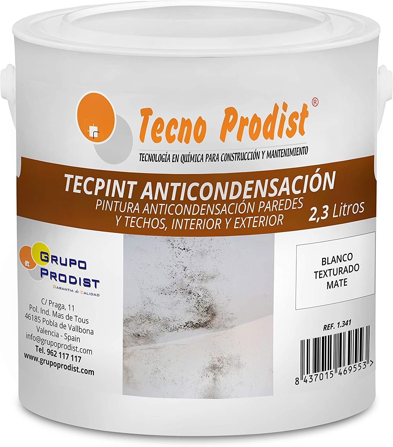 TECPINT ANTICONDENSACIÓN ECOLOGIC de Tecno Prodist - Pintura  anti-condensación ecológica interior - exterior, Transpirable - Blanco - 4  Litros