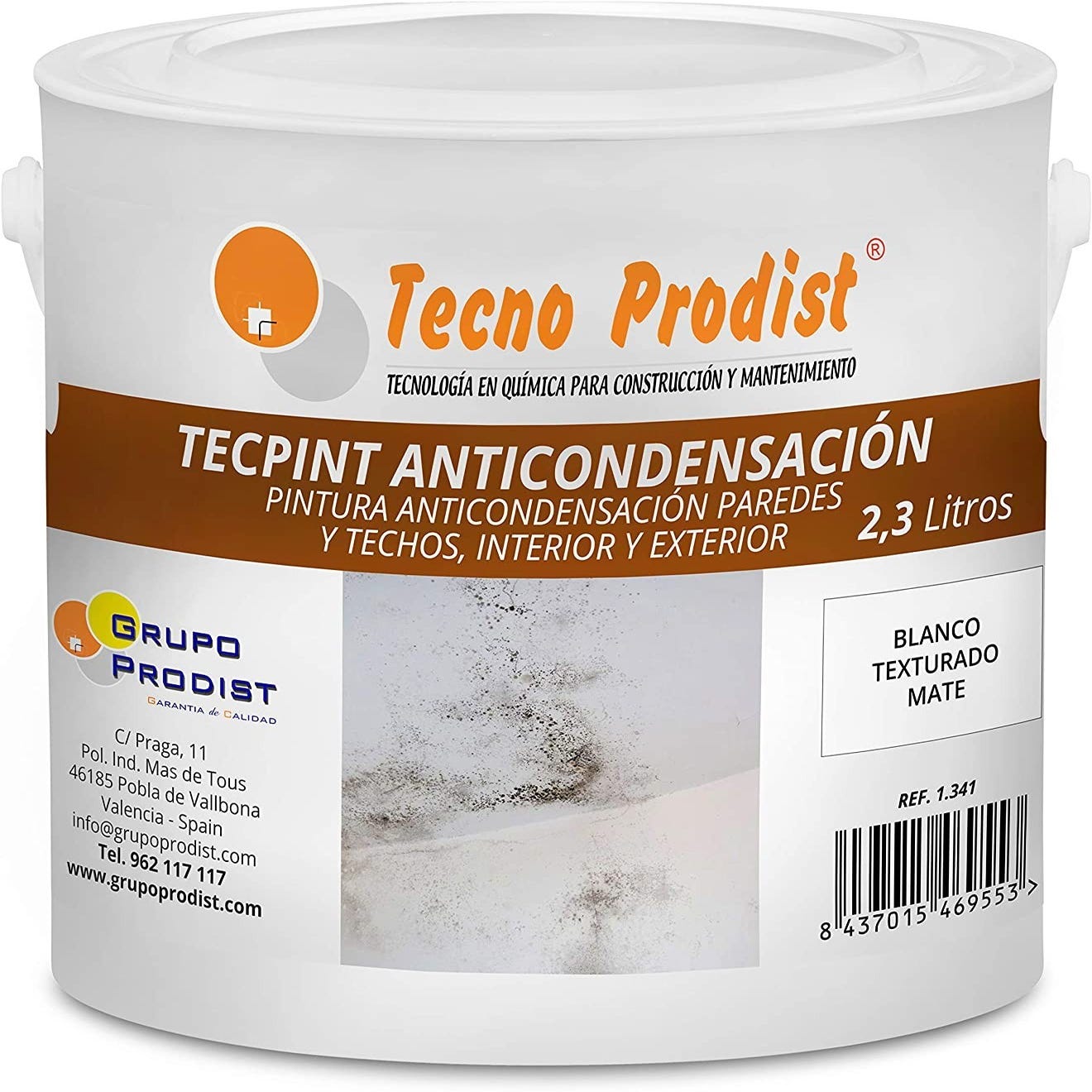 TECPINT ANTICONDENSACIÓN de Tecno Prodist - Pintura Anti-condensación al  Agua - Interior y Exterior - Paredes y Techos (BLANCO) - Blanco