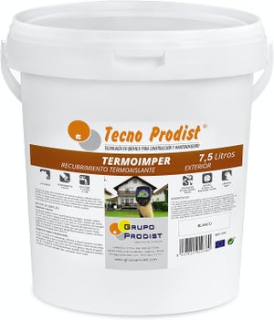 TERMOIMPER by Tecno Prodist - Peinture à l'Eau Isolante Thermique  Extérieure - Façades et Toits Imperméables - chaud et froid - Blanc - 4  Litres
