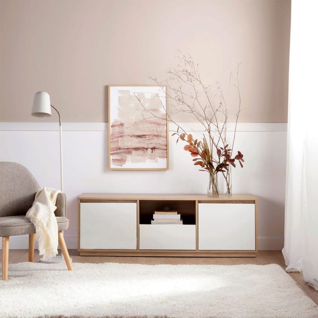 Mueble TV de 150 color blanco de estilo nórdico Oslo