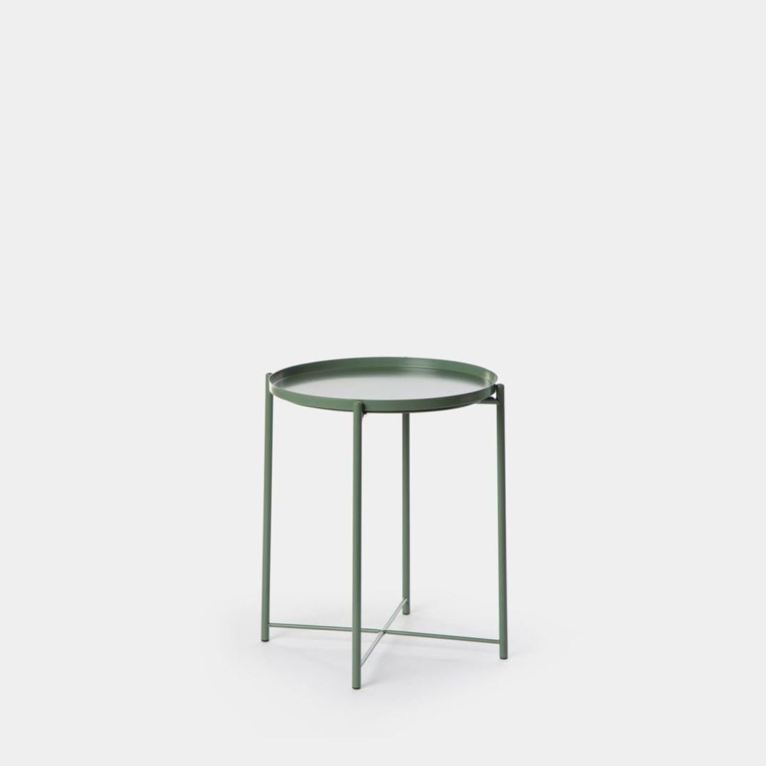 Mesa auxiliar en metal verde Maika