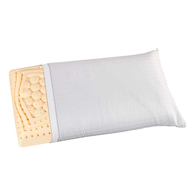Almohada látex Confort micro-alvéolos firmeza media-alta - 70 cm