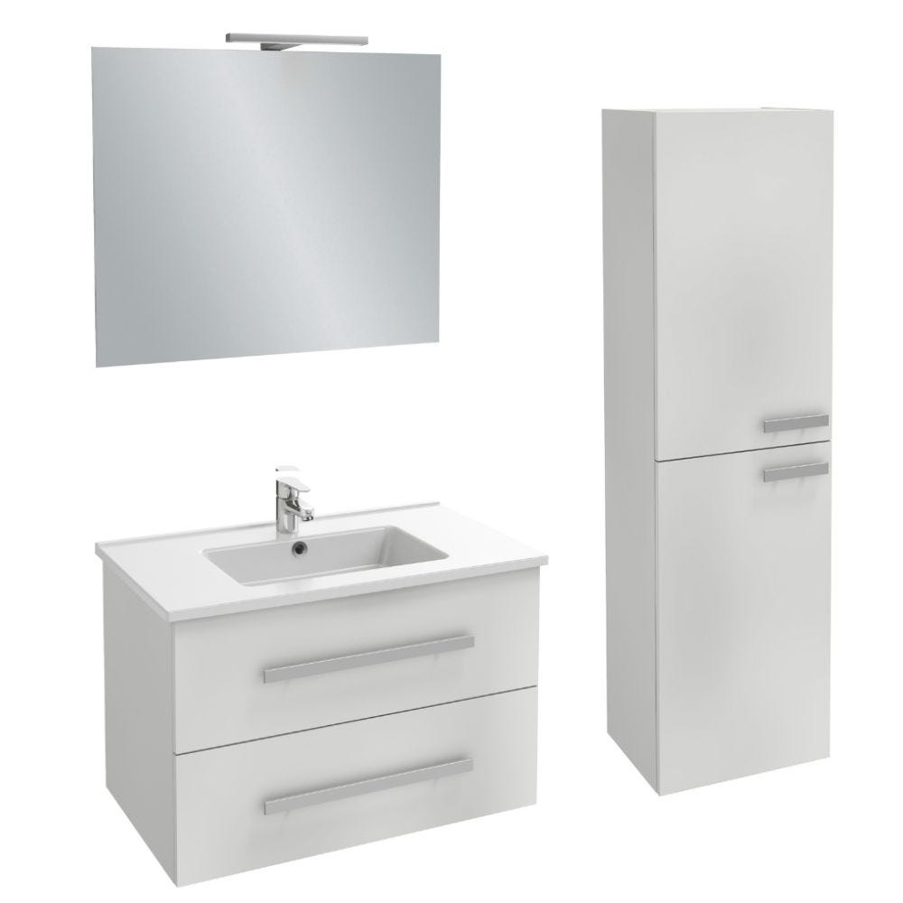Mueble bajo lavabo con doble lavabo gris antracita 121 x 46,50 cm Jacob  Delafon Tolbiac y espejo led