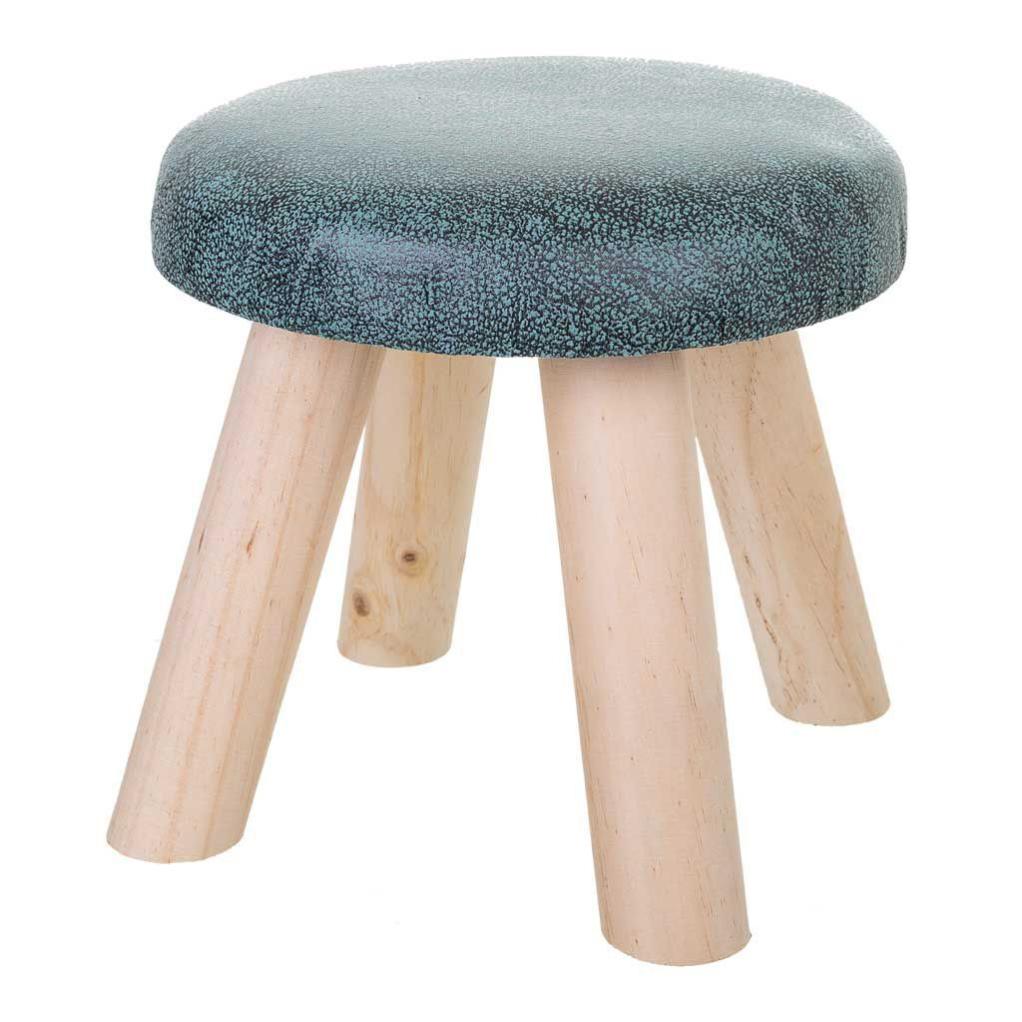 Pouf Carré En Velours Côtelé - Pieds En Bois, Rembourré - Dimensions 30x30x30 Cm - Beige/naturel - Pour Salon, Chambre