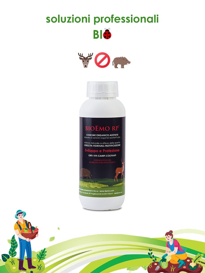 BIOEMO-RP® engrais répulsif pour animaux sauvages (sangliers, chevreuils,  blaireaux, cornes) sang fluide azoté - 1 kg