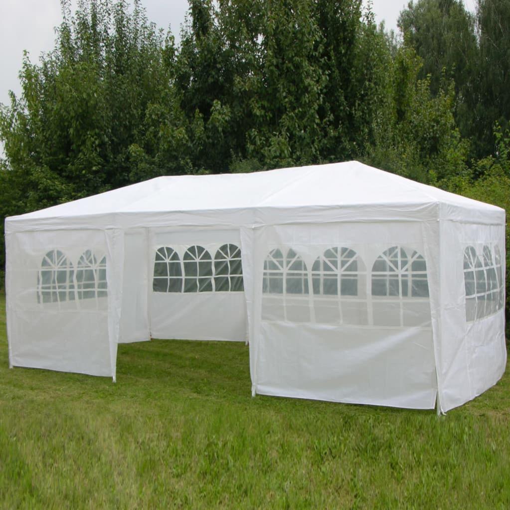 Tonnelle avec parois latérales 3 x 6 m Blanc HI | Leroy Merlin
