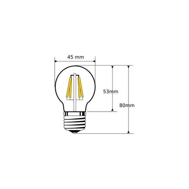 Achetez Ampoule Led à Filament Vintage 4W E27 G45 - Lumière d'ambiance  Température Blanc chaud - 2700K Achetez plus et payez moins UNITÉS