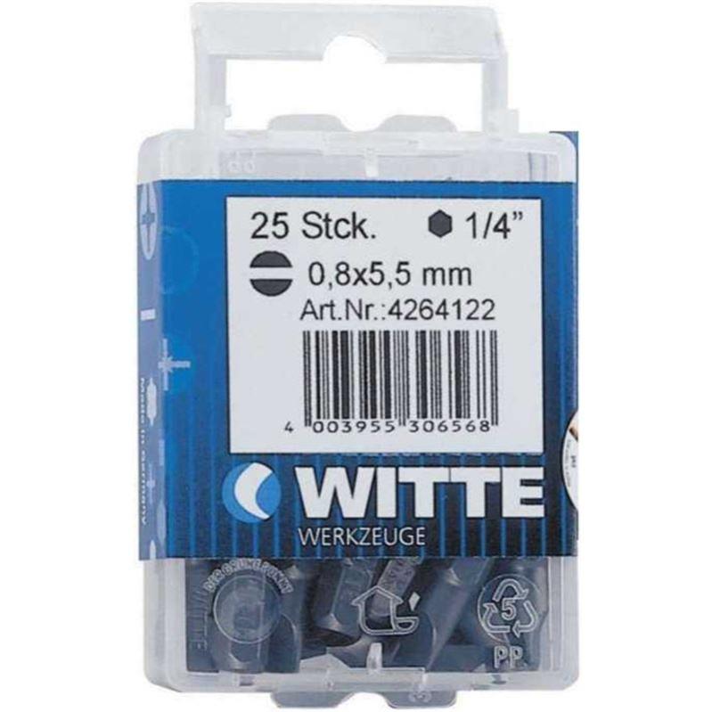 WITTE 427021 - Punte Cacciavite A Croce PH2 - 25 Mm - Set 25 Pezzi In Pratica Scatola