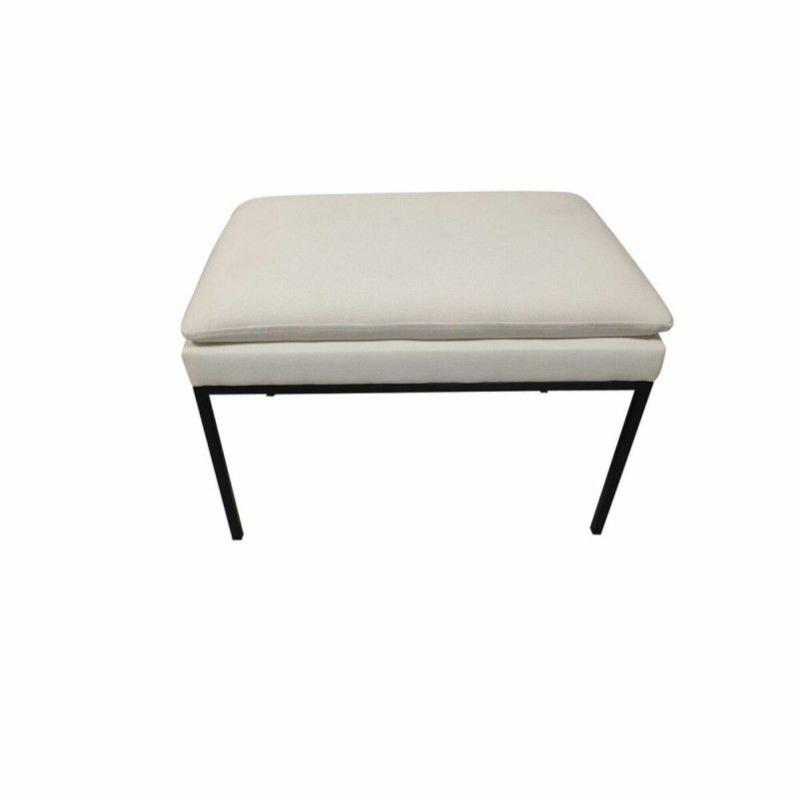 Reposapiés dkd home decor negro poliéster blanco hierro moderno (60 x 40 x 42 cm)