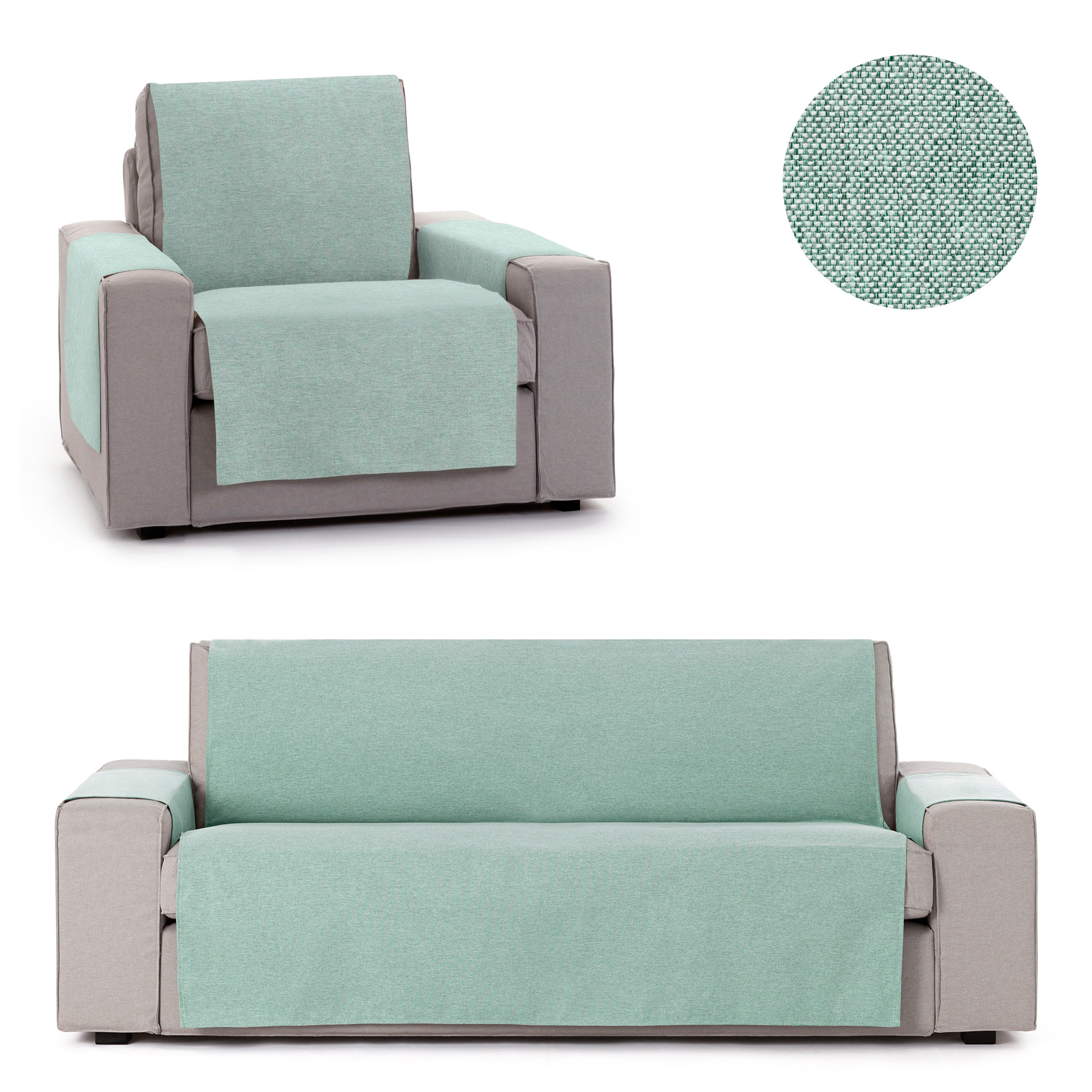 Vipalia Protector Cubre Sofá Chaise Izquierdo 240 Color Verde Modelo Brisa