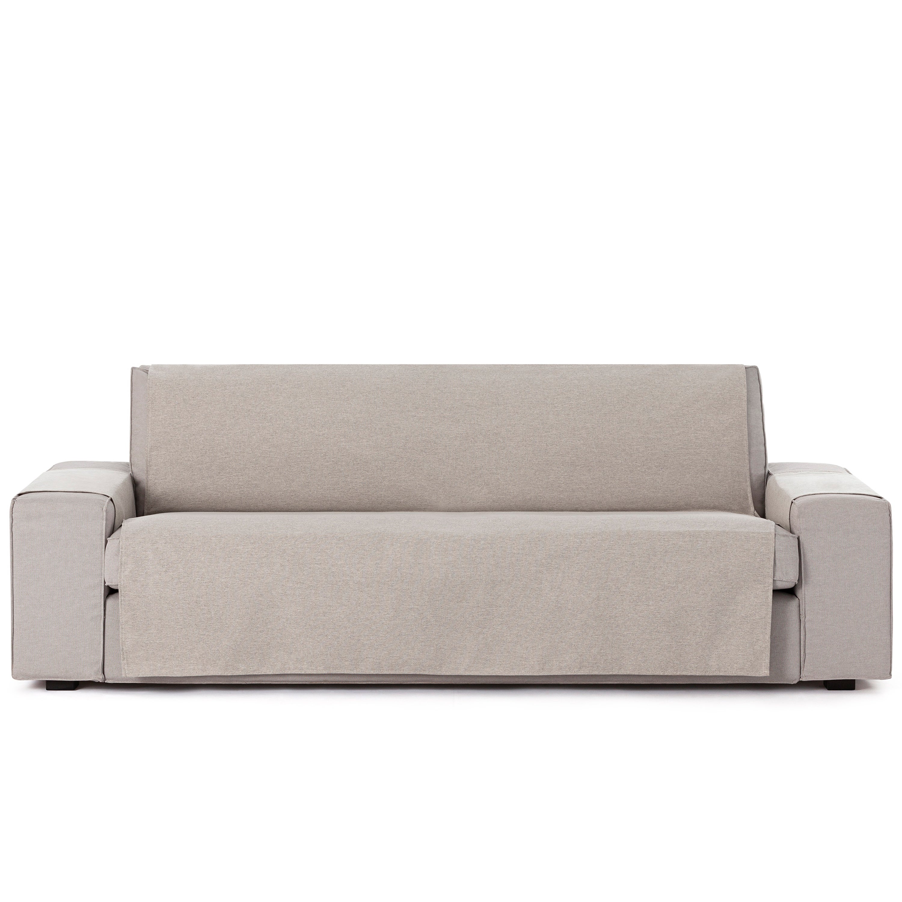 Protector Funda Sofa. Cubresofa. Chenilla Lisa. Diseño Elite. Color Marfil. 3  Plazas