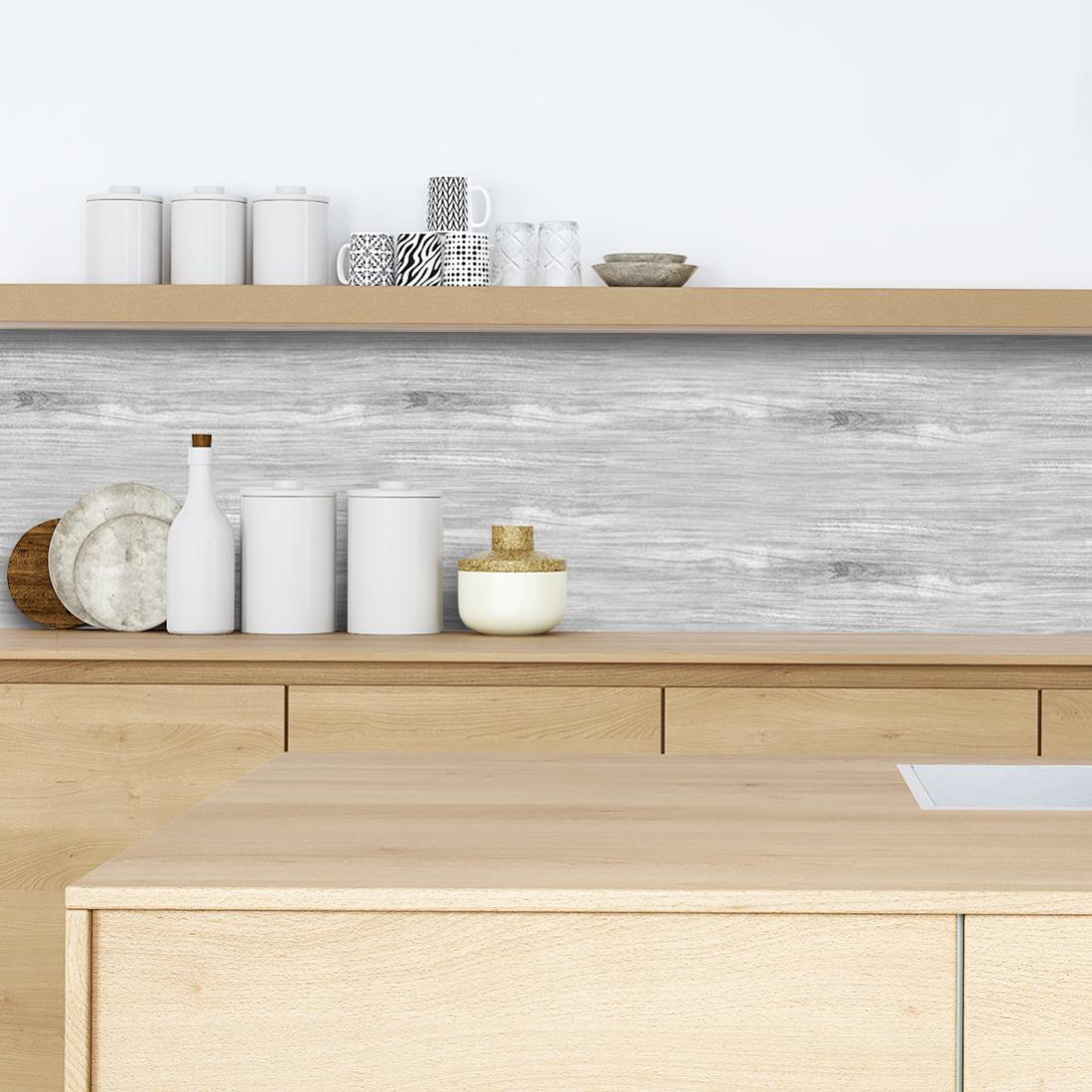 Crédence adhésive effet bois gris 60x100cm Leroy Merlin