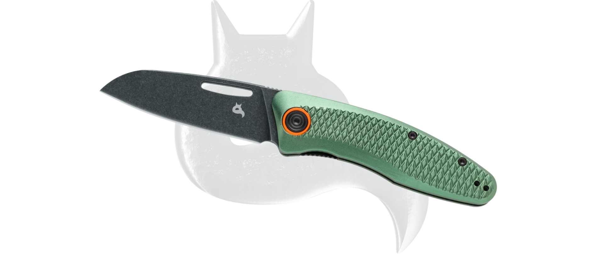 Amplio de zorro negro foresa cuchillo plegable lavado de piedra d2 de acero inoxidable de acero inoxidable mango de alumini verde od