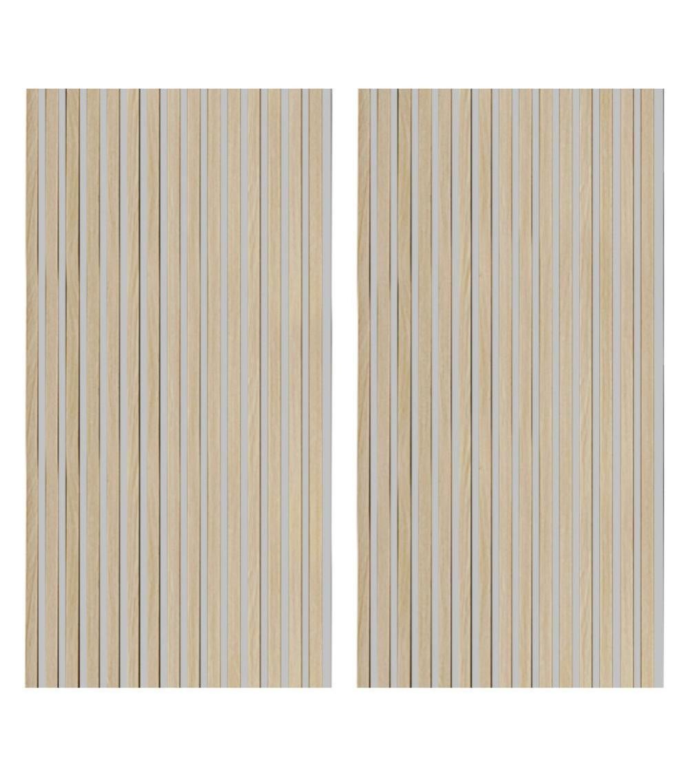 Pack de 2 paneles acústicos decorativos, reduce el eco y ruido, 120x60 cm en color Roble Nordish