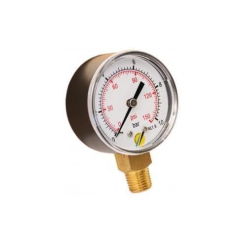 Manomètre SEC 0 à 10 BARS Raccord vertical 1/4G Classe 1.6