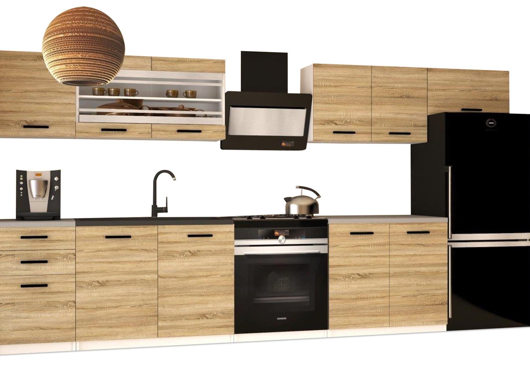 ELLANTO - Cuisine complète L240 cm - Cuisine droite 7 pcs - Plan de