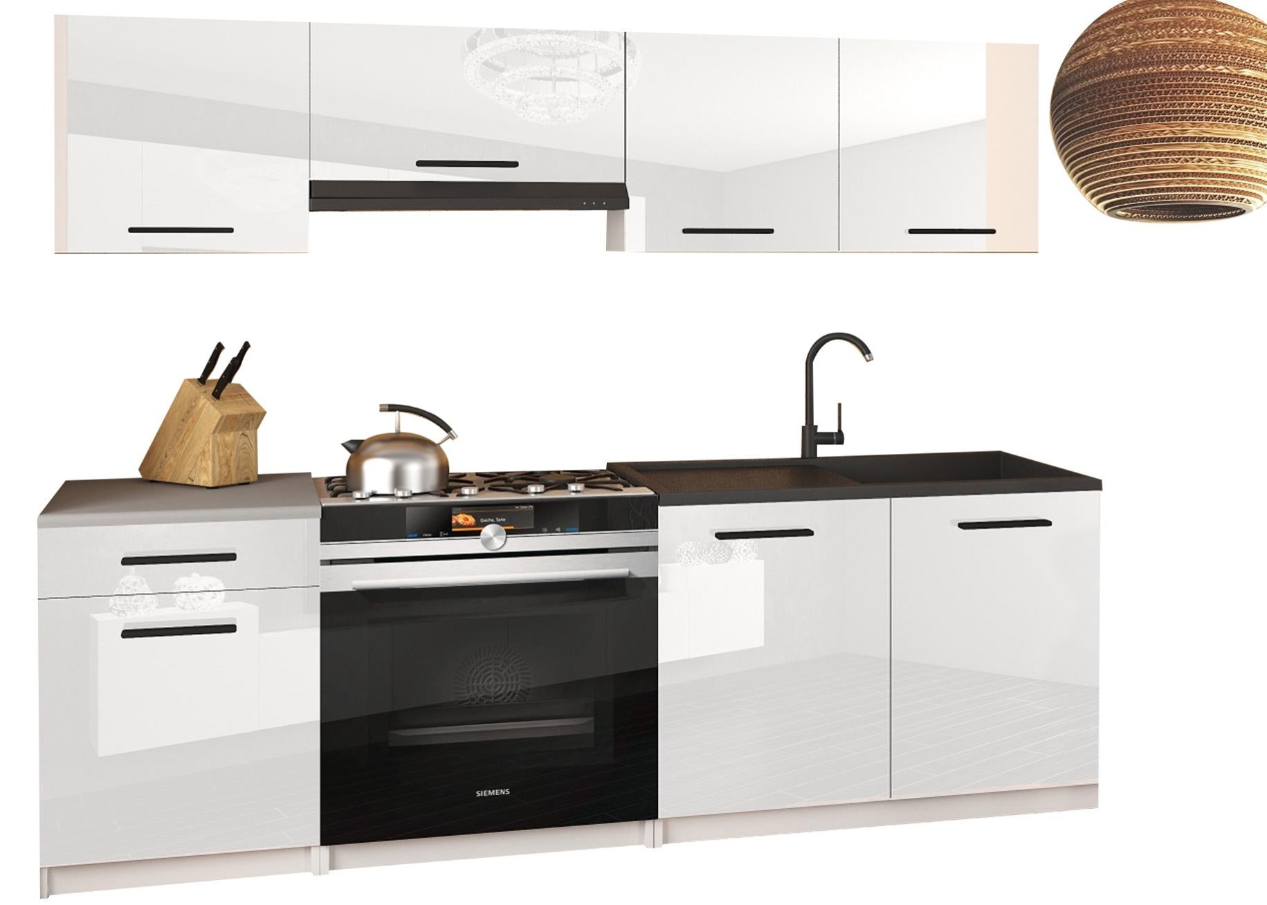 UNIQANTO - Cuisine complète L180 cm - Cuisine droite 5 pcs - Plan de