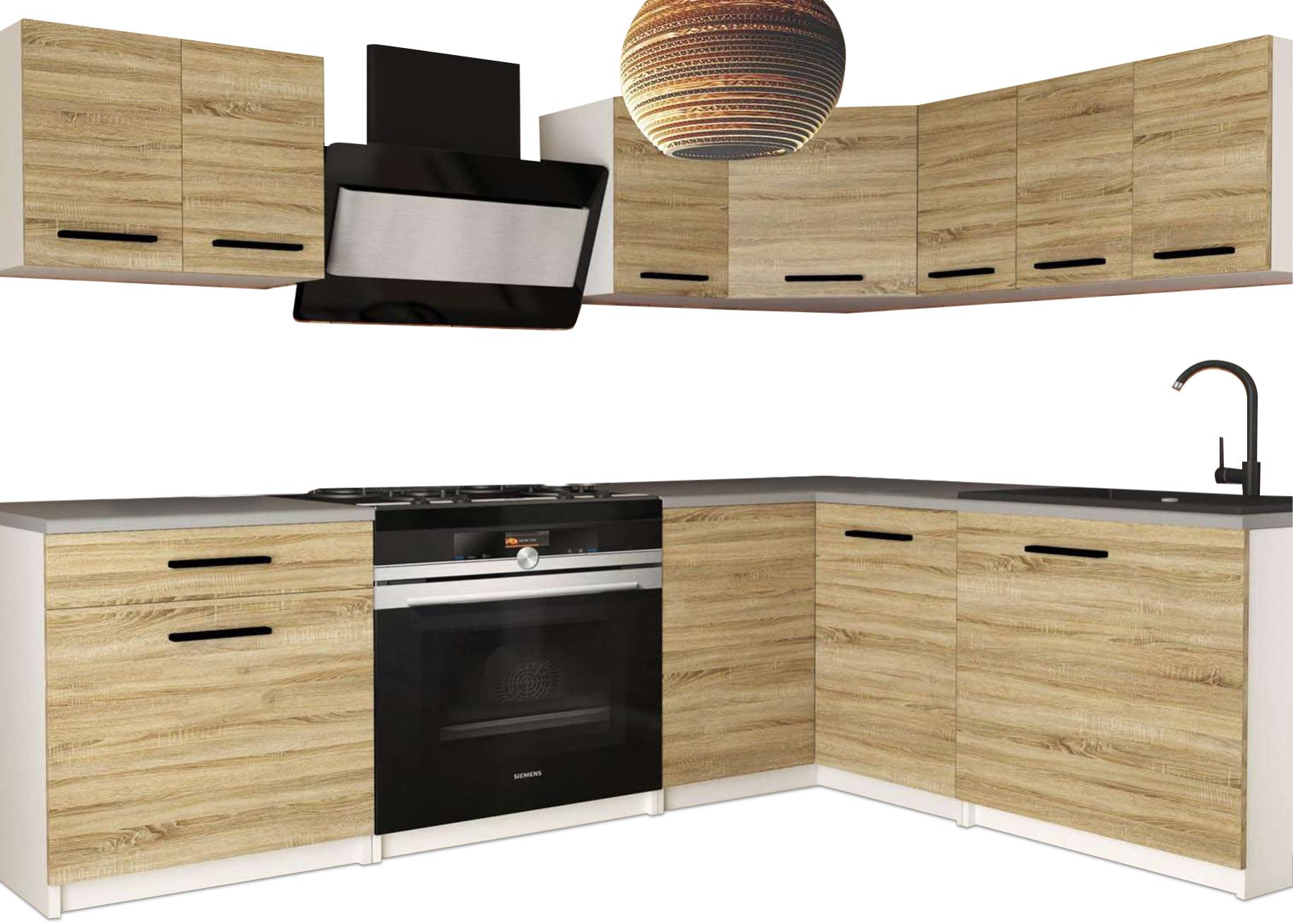 ARMINAL - Cuisine complète L360 cm - Cuisine d'angle 8 pcs - Plan de