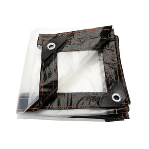 bâche transparente avec oeillets imperméable PVC transparent 450 g/m pour  pavillon