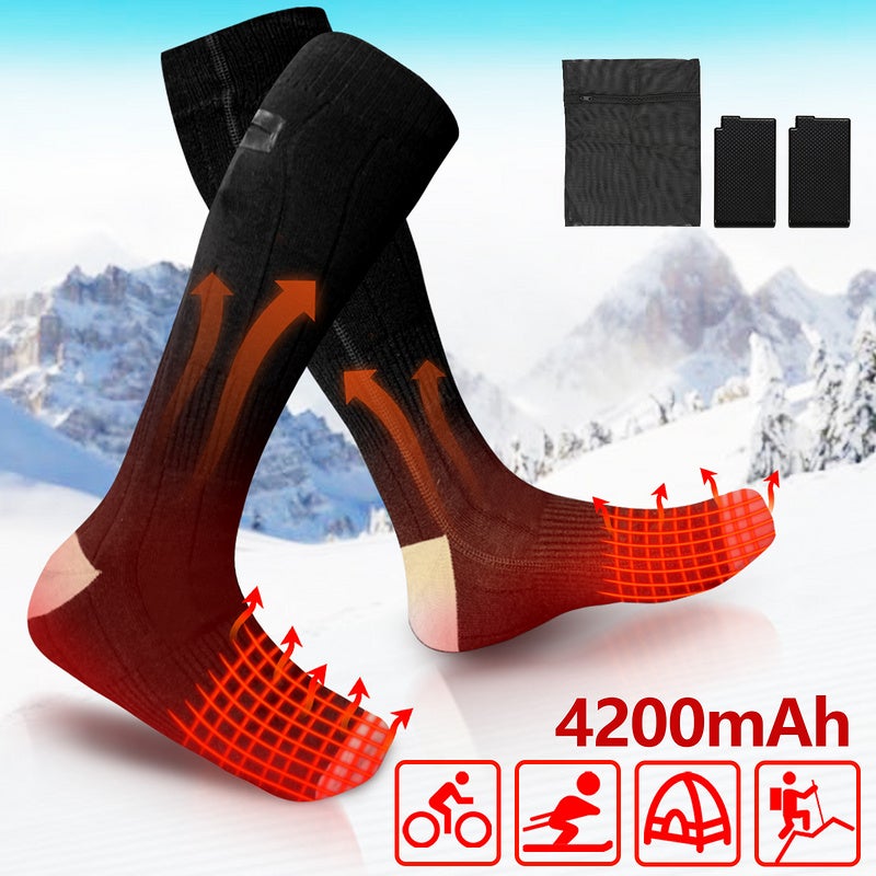 Chaussettes chauffantes 4200mAh temps froid Therm-ic électrique Chaussettes  chauffantes pieds