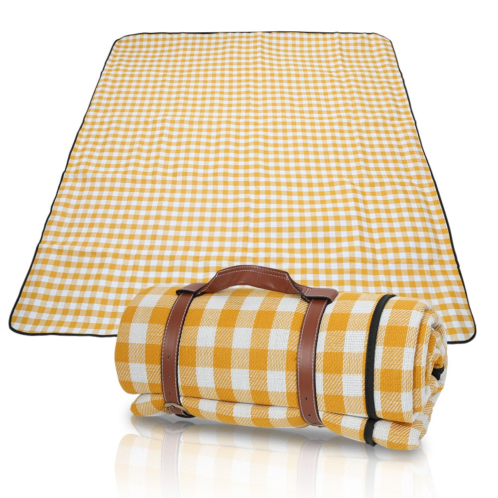 Couverture de Plage picnic Tapis imperméable isolation tapis de Pique Nique  Jaune 200x200cm | Leroy Merlin