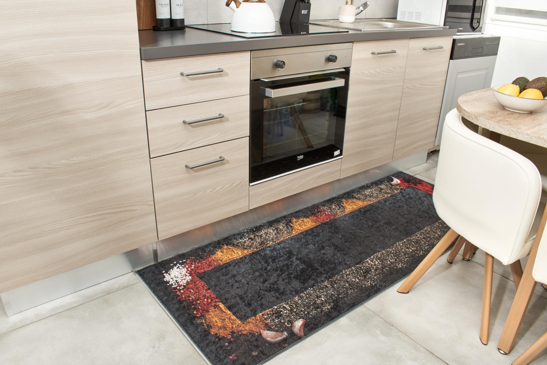Tapis De Cuisine Lavable Impression D'épices 60x180 Cm Velours | Leroy
