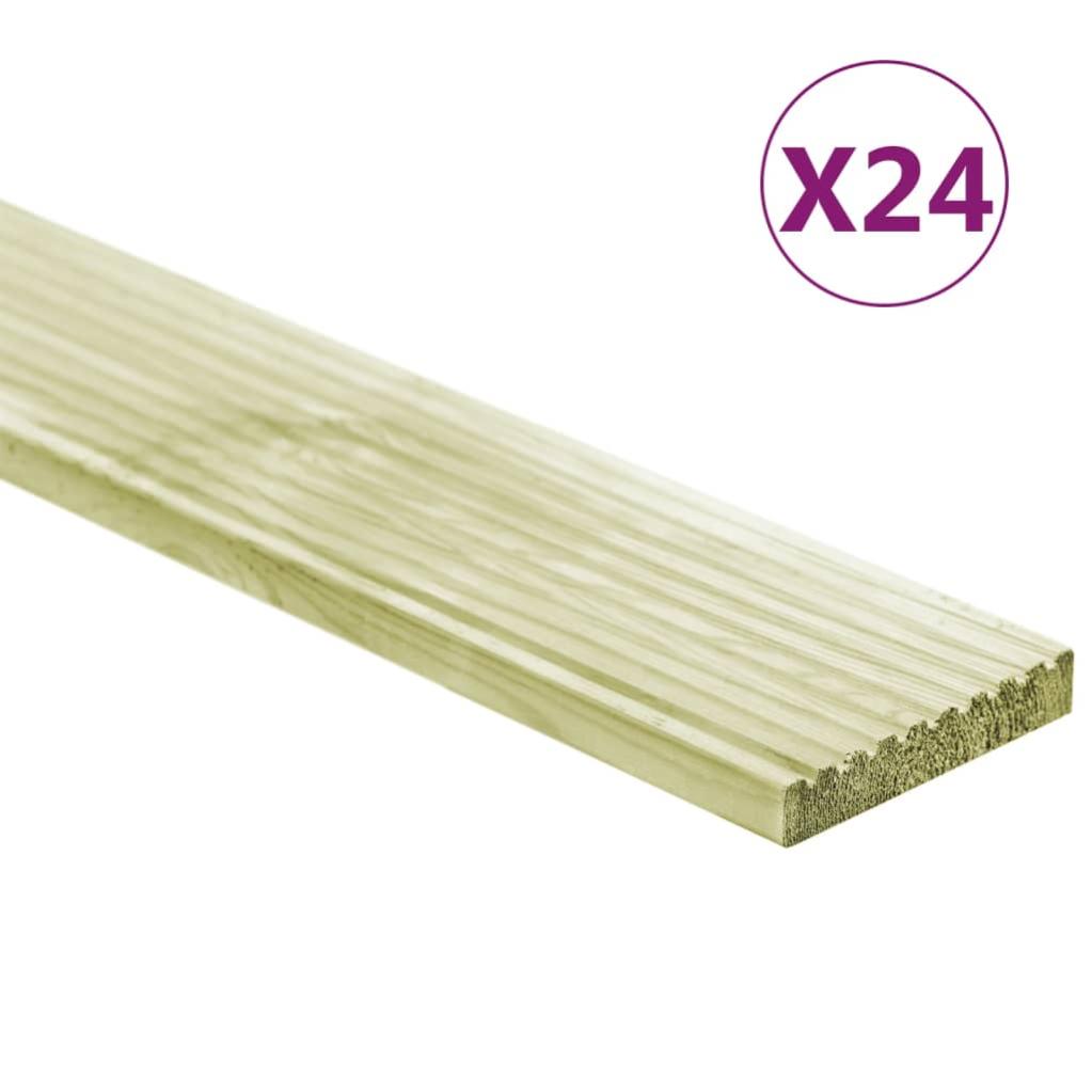 VidaXL Tablas para terraza 24 uds madera de pino impregnada 2,48 m² 1m