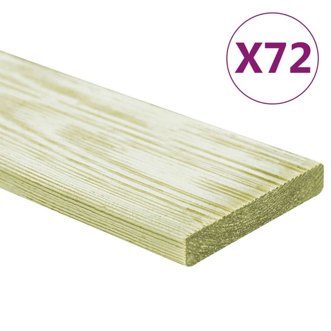 Mayo Paciencia milagro VidaXL Tablas para terraza 72 uds madera de pino impregnada 8,64 m² 1m | Leroy  Merlin