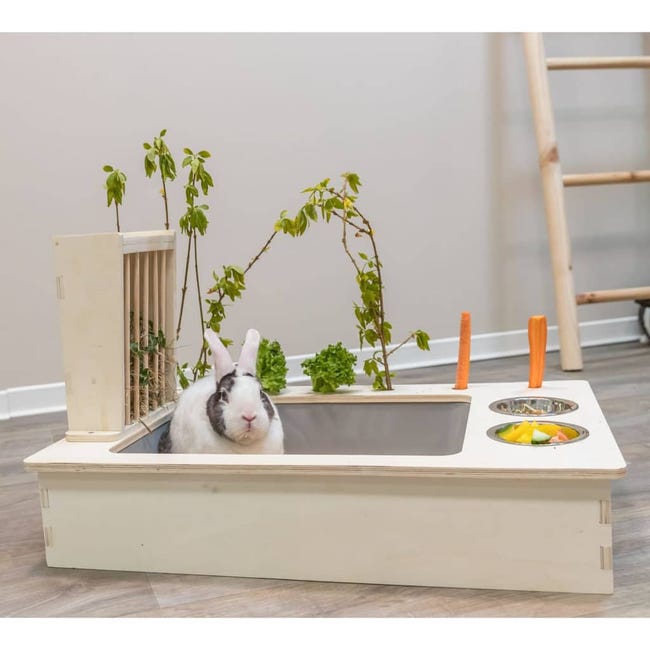 Station mangeoire pour lapin et petit rongeur en bois non traité Trixie –  70 x 41 x 47 cm : Accessoires et jouets rongeurs, hamsters et lapins TRIXIE  animalerie - botanic®