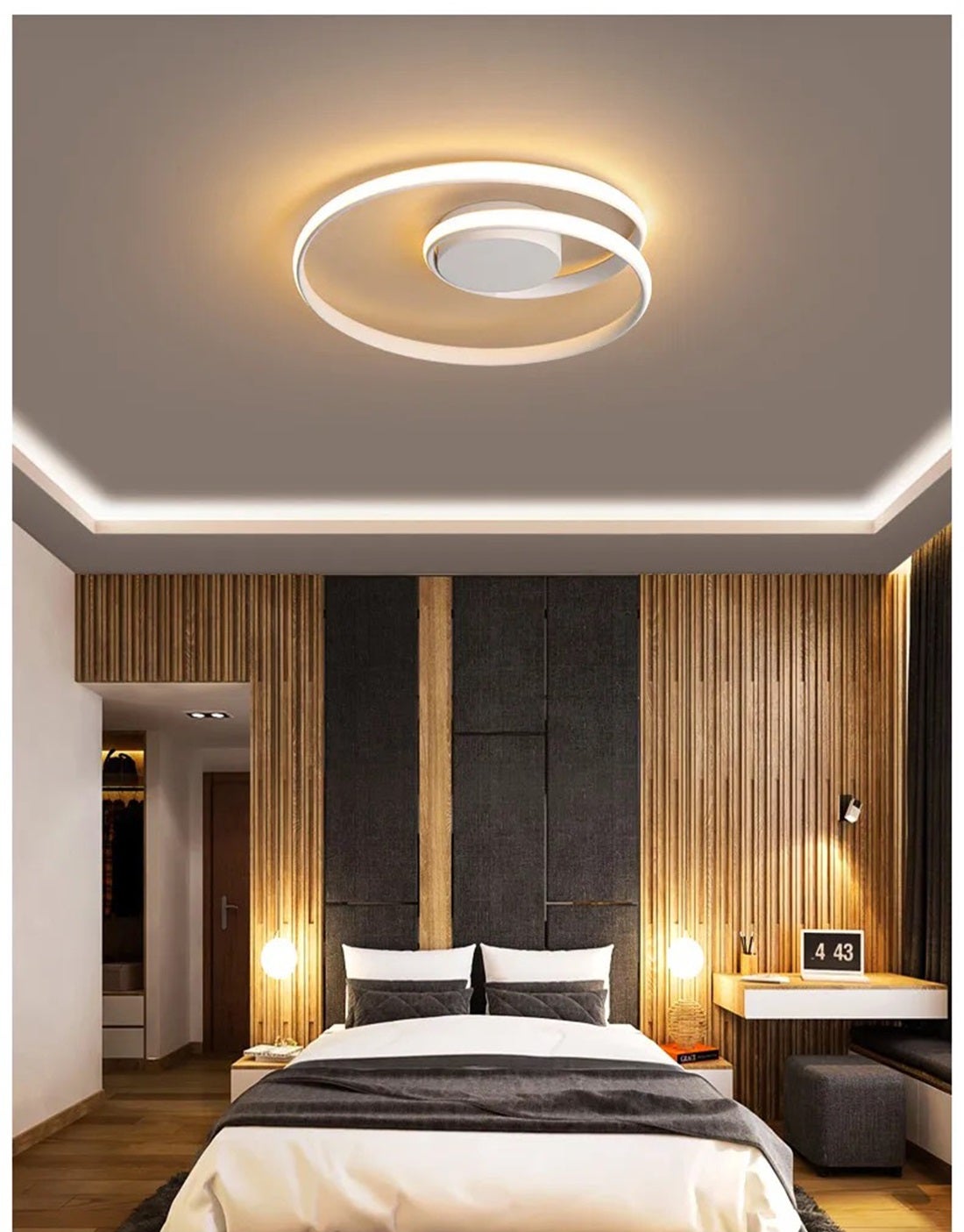 Lampadario moderno a led plafoniera per soffitto illuminazione cerchi  interni da 32w luce calda 3000k
