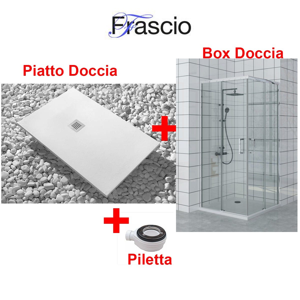 Piatto Doccia 80X120 cm Vulcano Line Extra Slim Bianco + Box