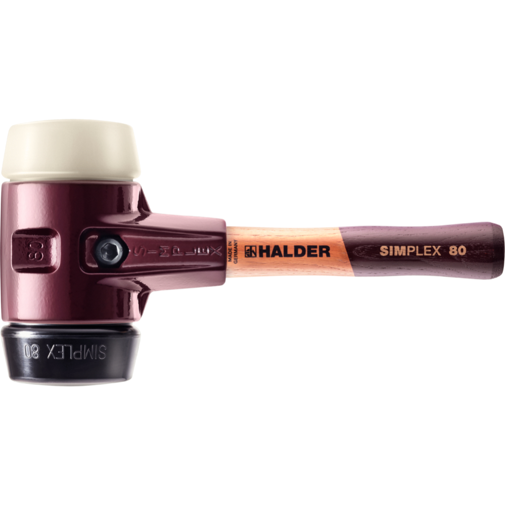 Halder Simplex Marteau 30 Mm Caoutchouc/Plastique – Protection & Polyvalence – Manche Bois Premium