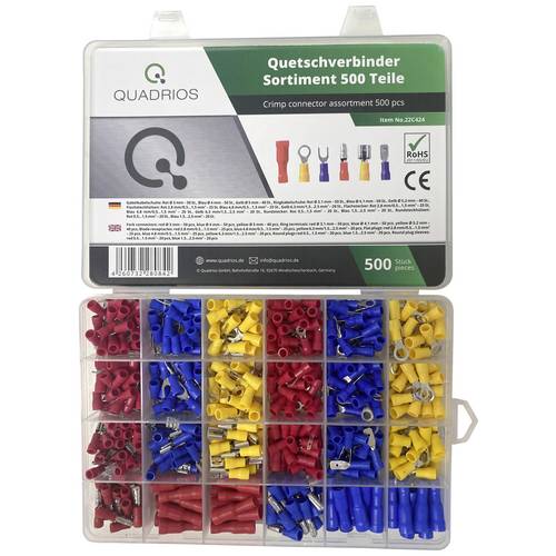 Quadrios 22C424 Assortiment de cosses à sertir 0.5 mm² 2.5 mm² rouge, bleu,  jaune 1 set