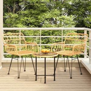 Ensemble de salle à manger de jardin table pliante ronde 90cm + 4 chaises  sans bras de balcon - Java Light