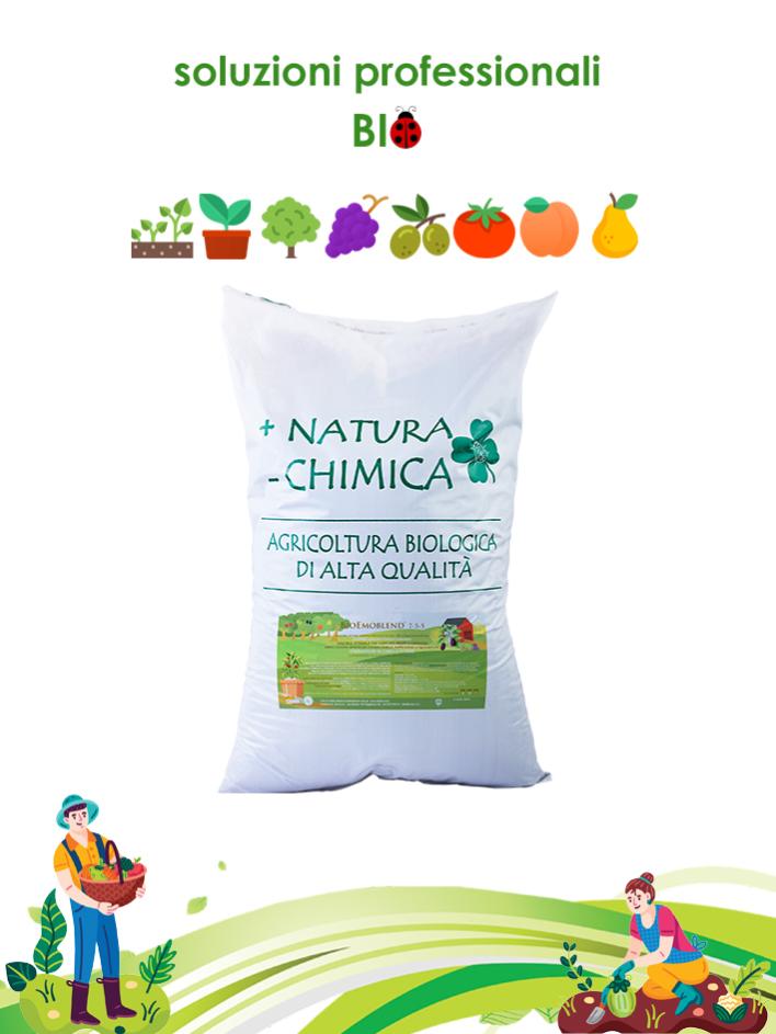 Concime ORTOFRUTTO nutrimento organico completo (Frutti-Ortaggi) N-P-K  7-5-5 granulare con zeolite - 12Kg