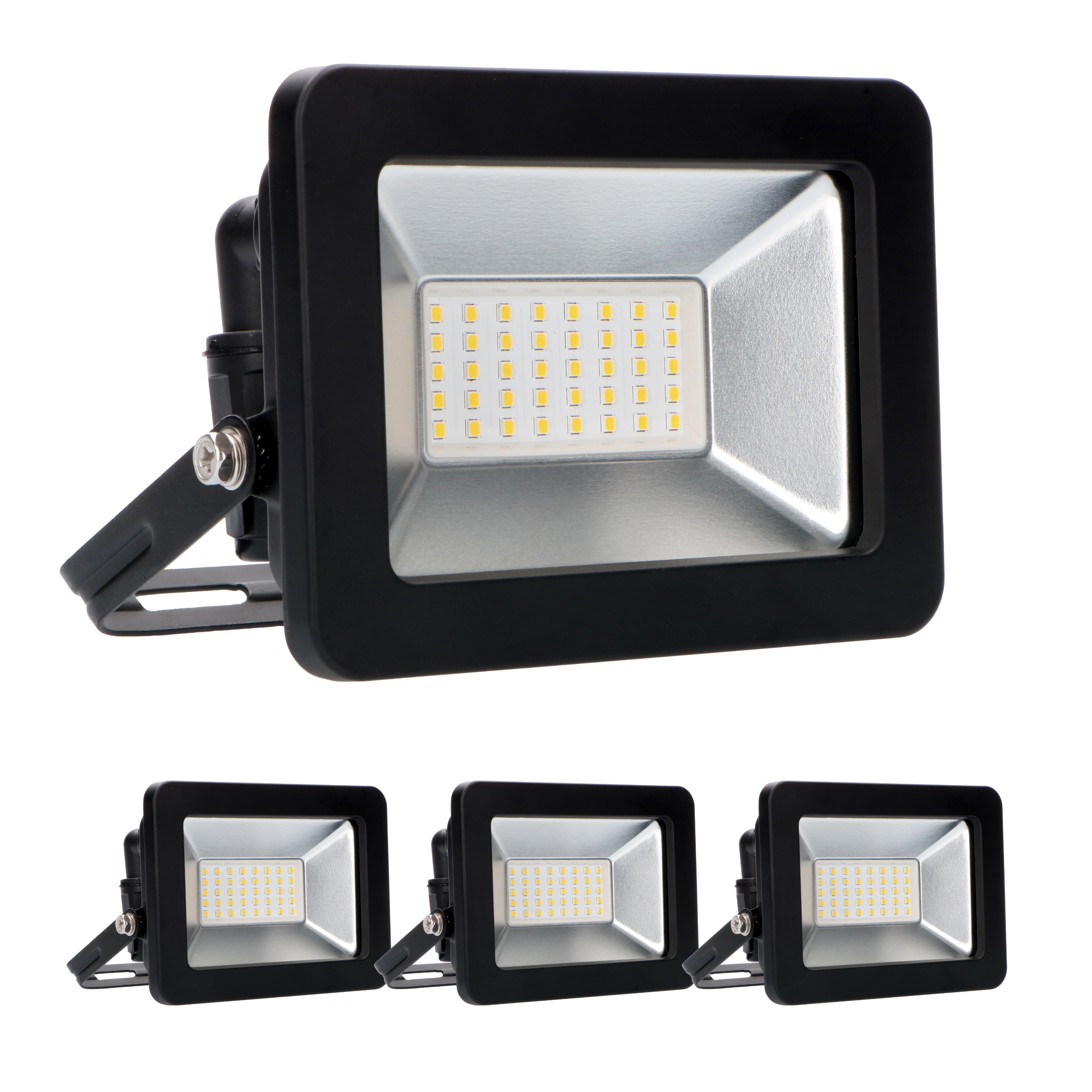 Foco led exterior con conector 30w 3300 lm 4000k estanco ip65 - pack 4