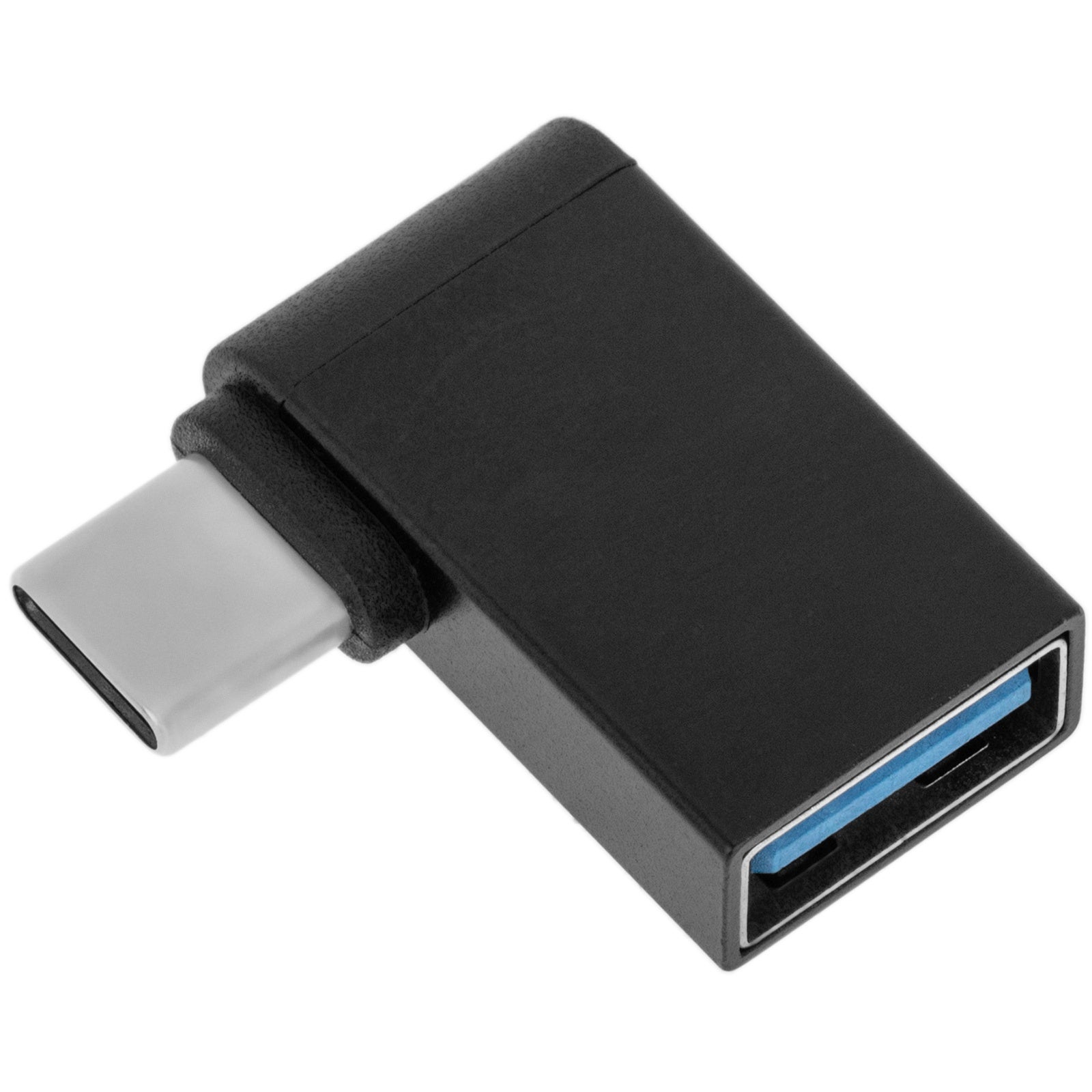 Adaptador USB A para USB C em ângulo de 90 graus