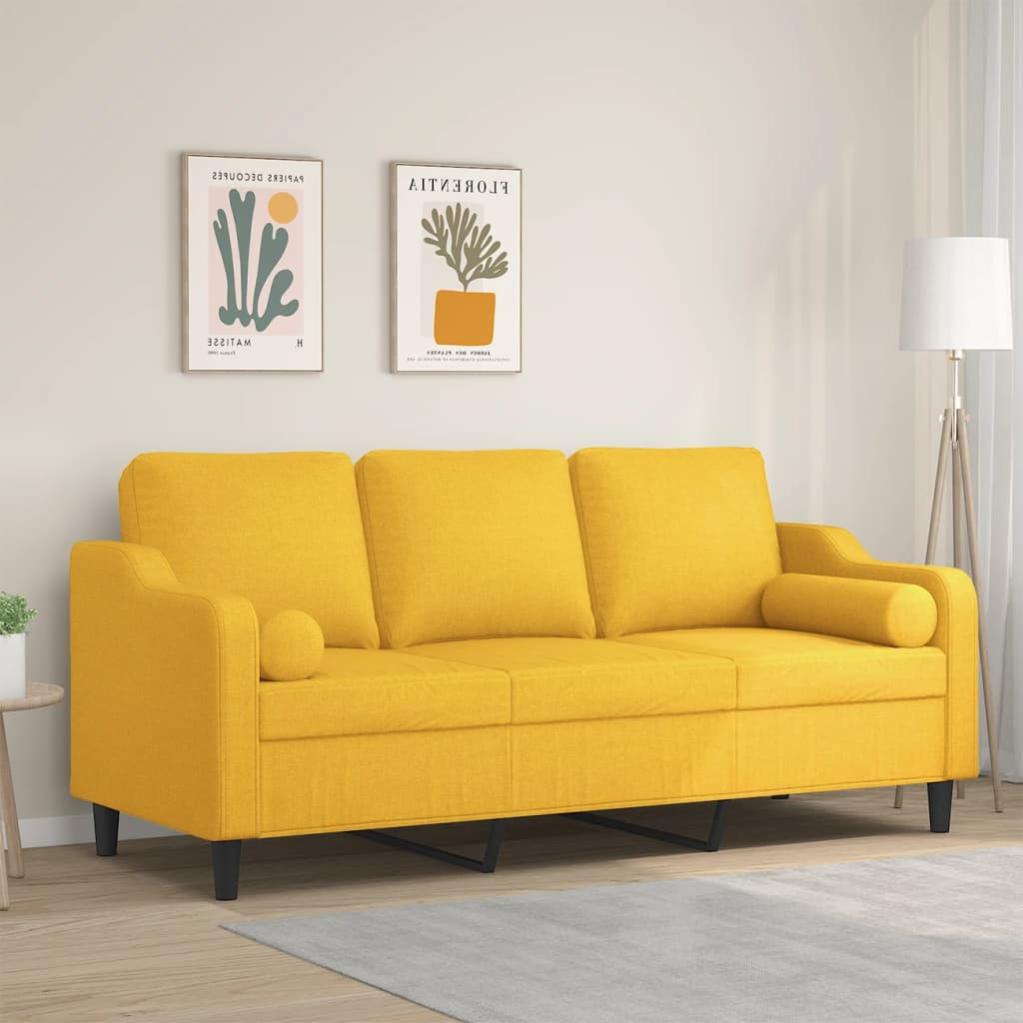 VidaXL Divano A 2 Posti In Tessuto Giallo – Stile Scandinavo, Struttura In Legno, 113x67x73,5 Cm, Per Soggiorno