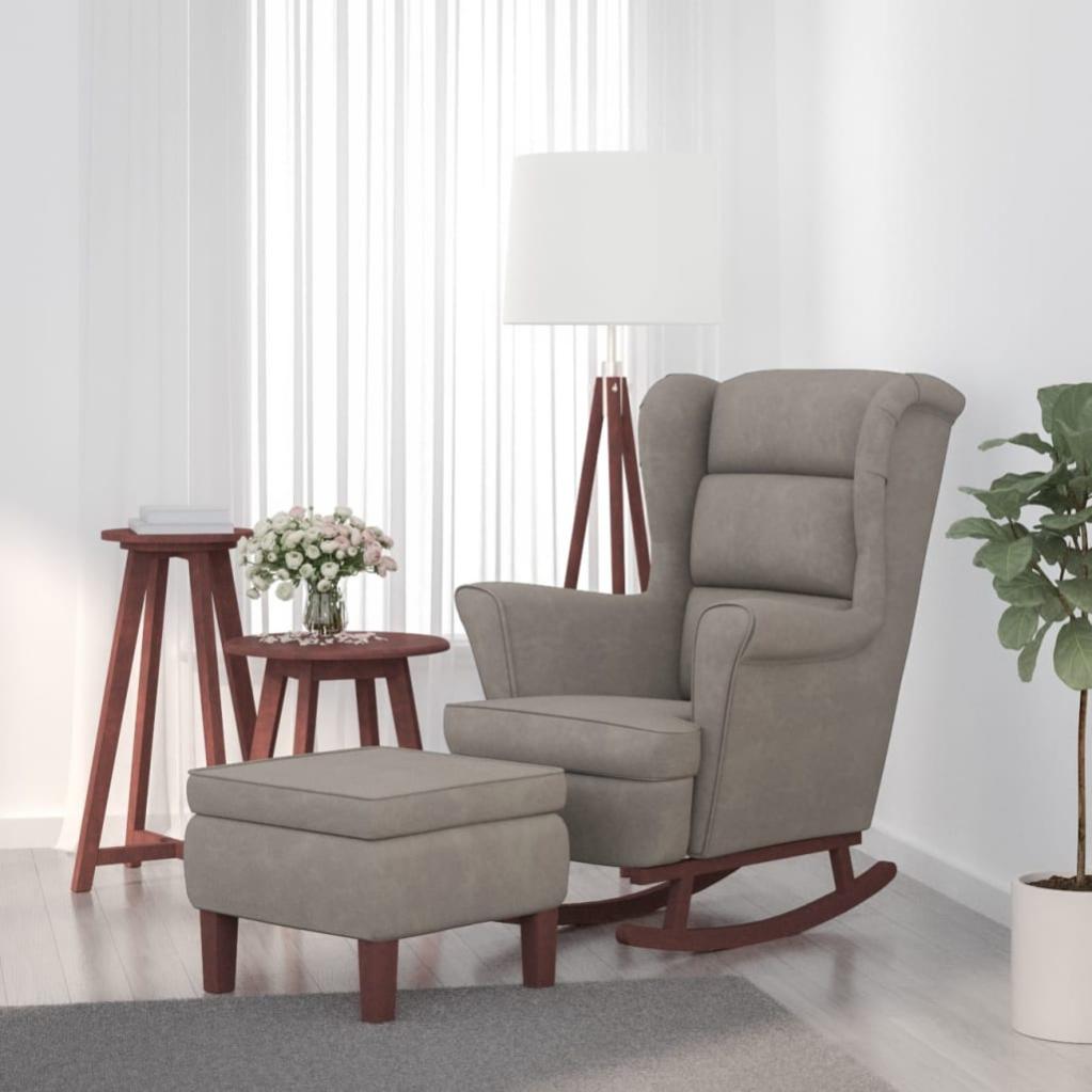 VidaXL Poltrona Dondolo Con Sgabello In Velluto Blu – Design Chic E Massimo Comfort
