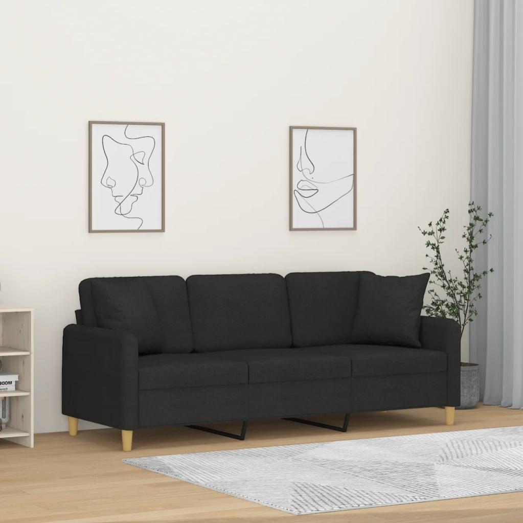 Divanetto VidaXL Velluto Nero - 111cm 2 Posti Per Soggiorno