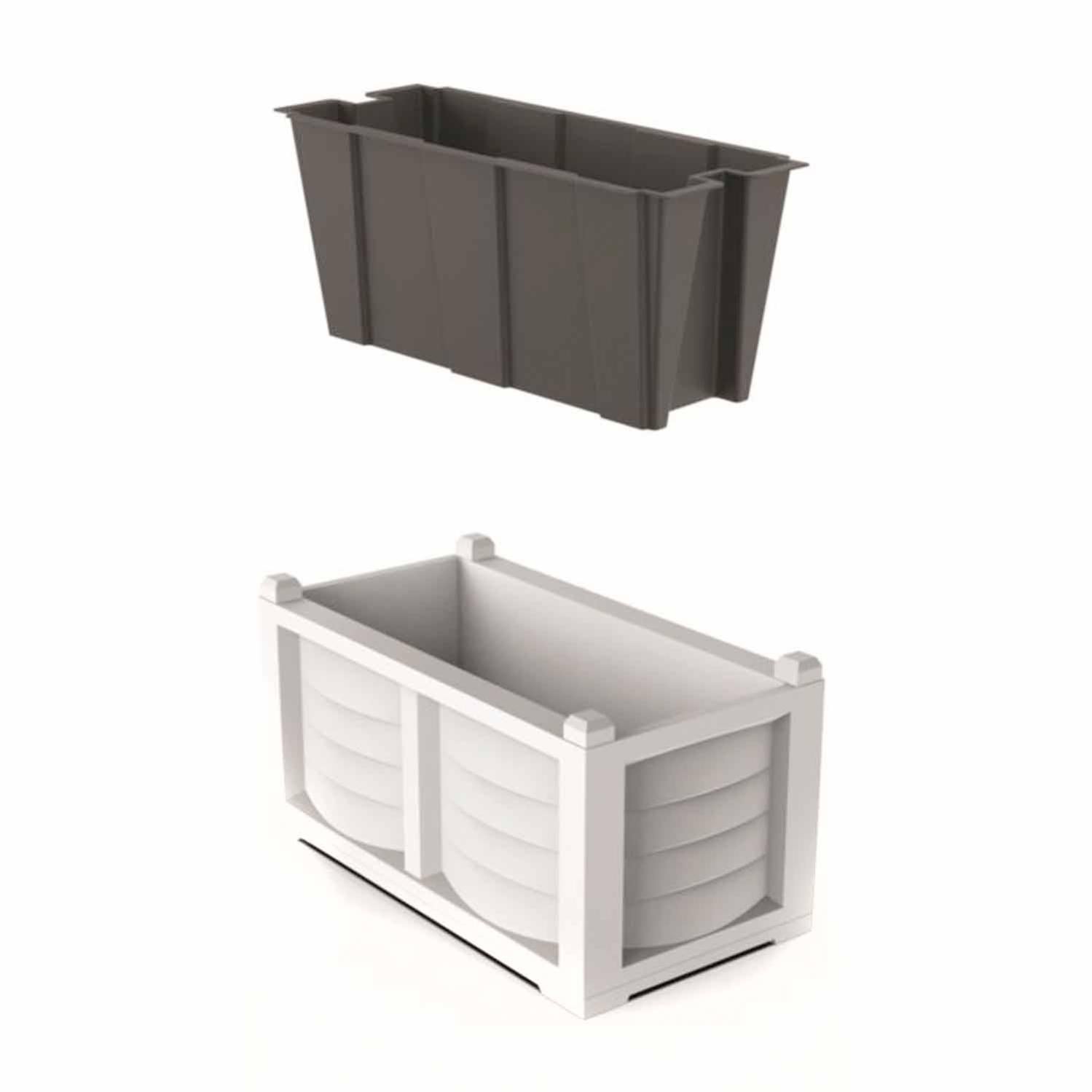 Scheurich Muretto 30 Vaso Da Fiori Quadrato Stony Grey, Realizzato In Plastica Riciclata, Per Esterni - Foto 8