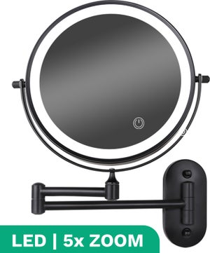 Miroir de maquillage à LED pour salle de bain, miroir de toilette avec  fonction temporelle, miroir de salle de bain transparent Anti-buée, 60CM