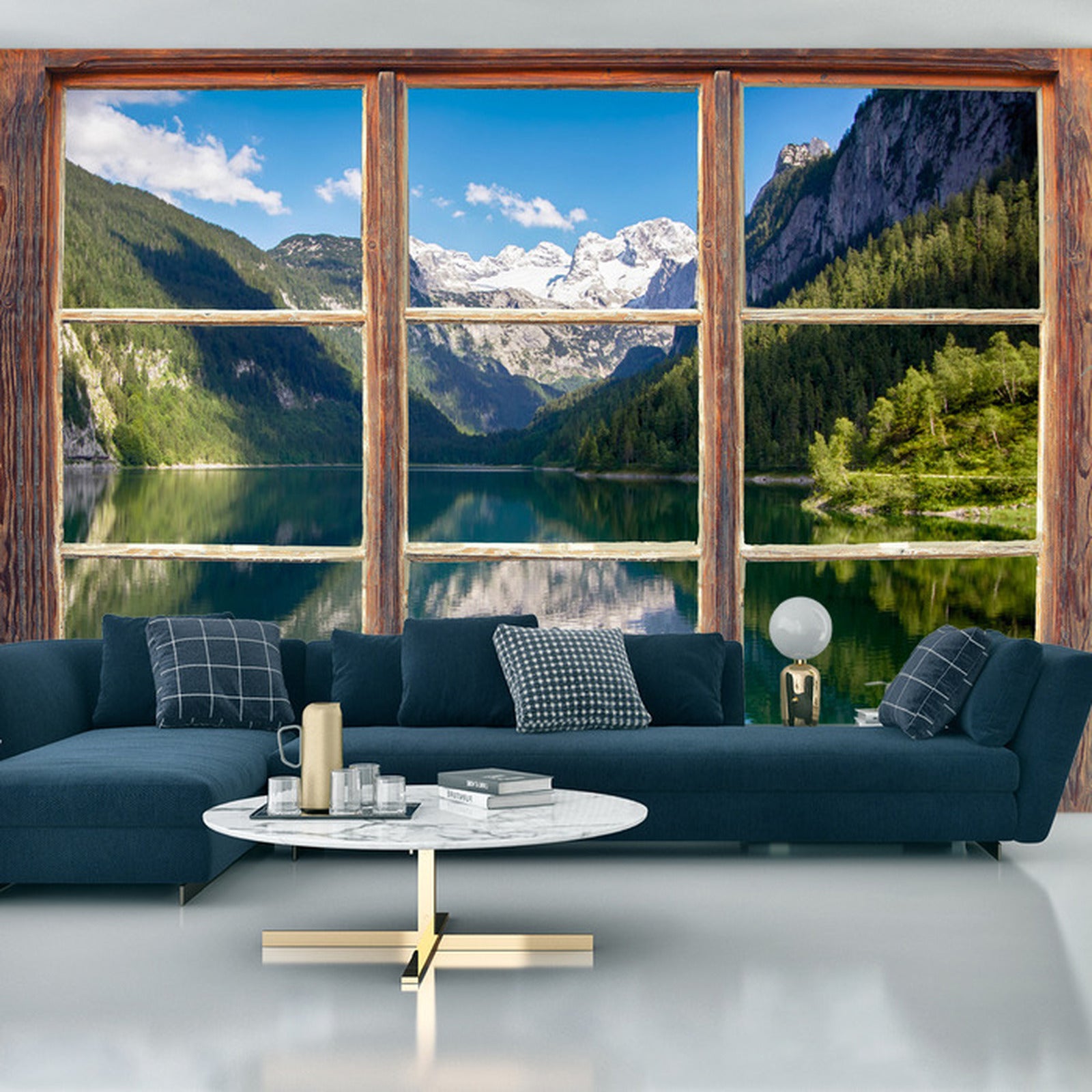 Carta Da Parati Fensterblick Gosausee- Dimensione: 315x210 cm